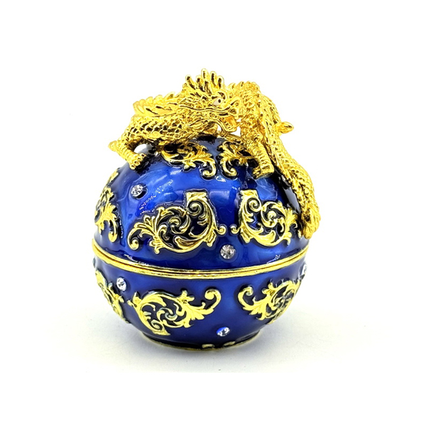 DRAGON ON PEARL TREASURE BOX (BLUE)